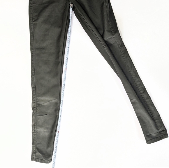 Women’s JC & JQ Dark Green Shimmery Coated Skinny Jeans - Picture 8 of 8